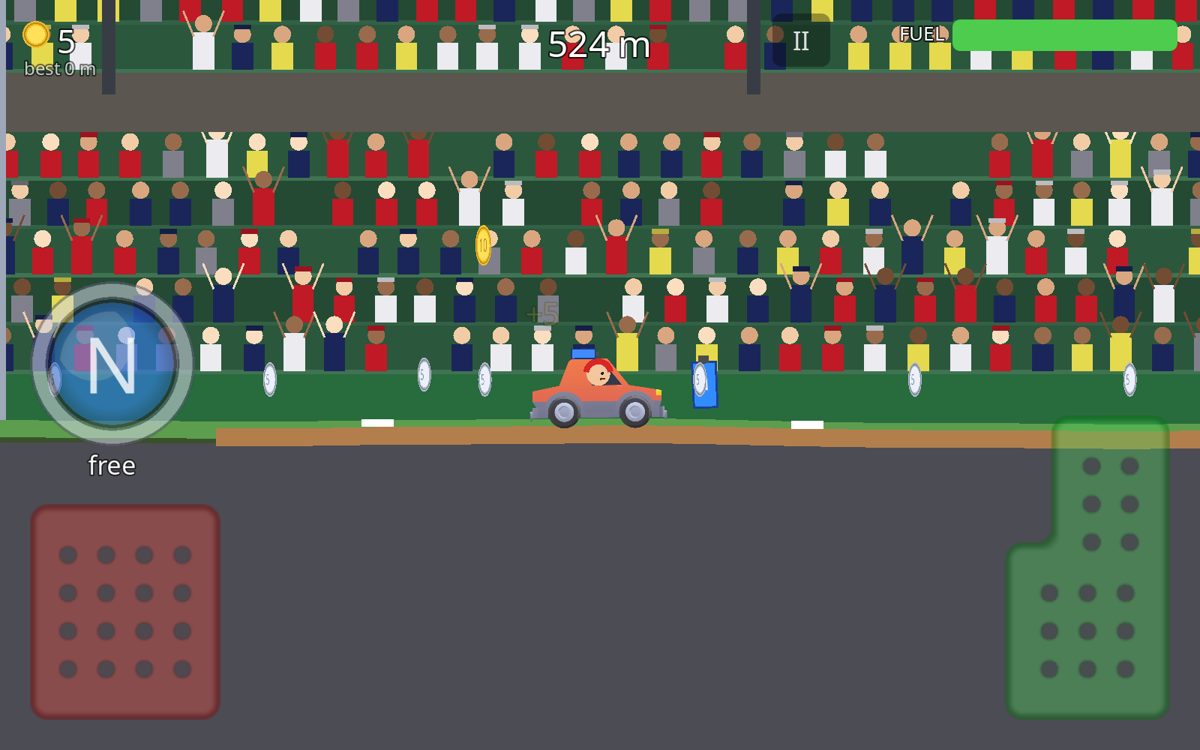 A car driving over the Green Monster at Fenway Park